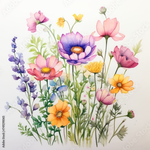 Watercolor Flowers Design © Torab