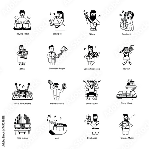 Modern Glyph Icons Depicting Classic Musicians 



 photo