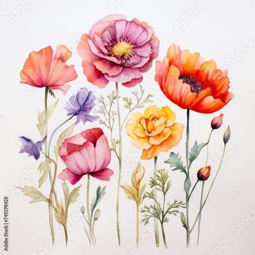 Watercolor Flowers Design