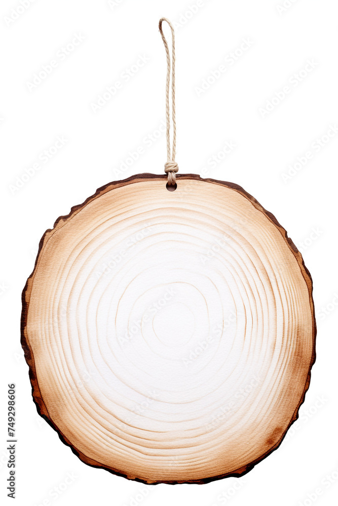 Obraz premium blank wooden sign, watercolour, isolated white background сreated with Generative Ai