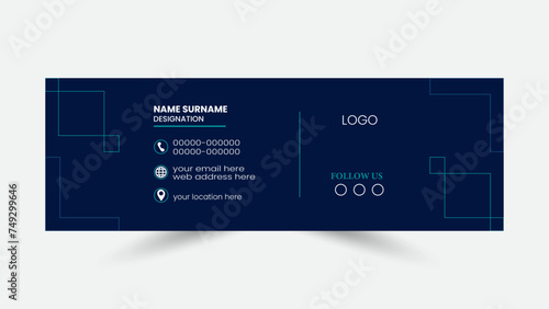 Simple email signature template vector design