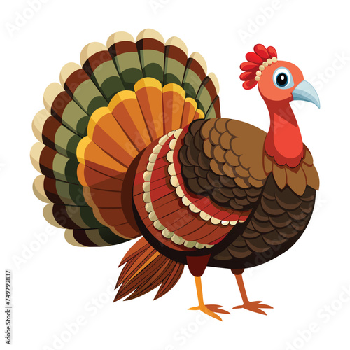 Turkey Illustration on White Background