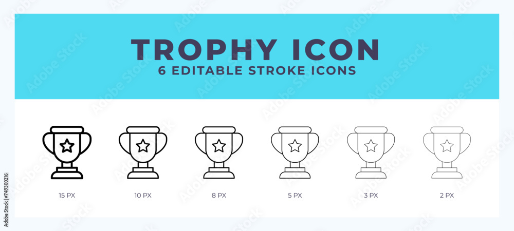 Obraz premium Trophy icon with different stroke. Vector illustration.