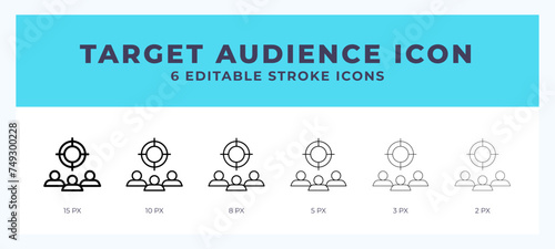 Target audience icon illustration vector with editable stroke.