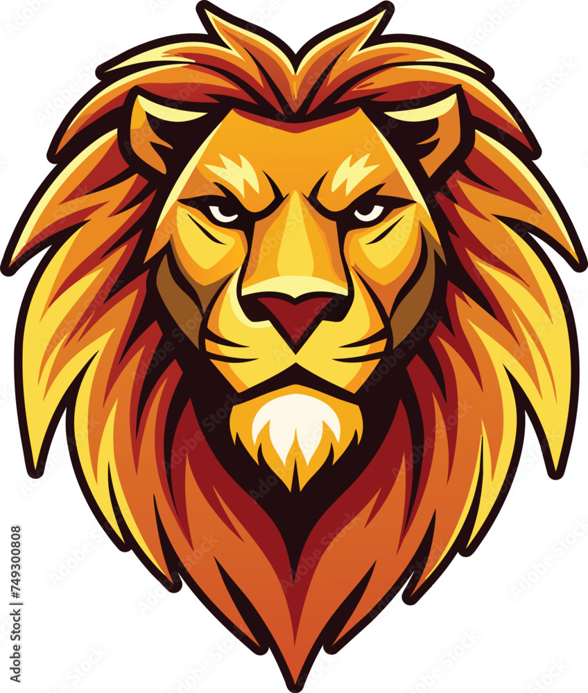 lion cartoon isolated on a white background, lion logo, lion cartoon vector illustration, lion mascot logo