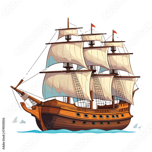 Mayflower ship icon. Clipart image isolated on white