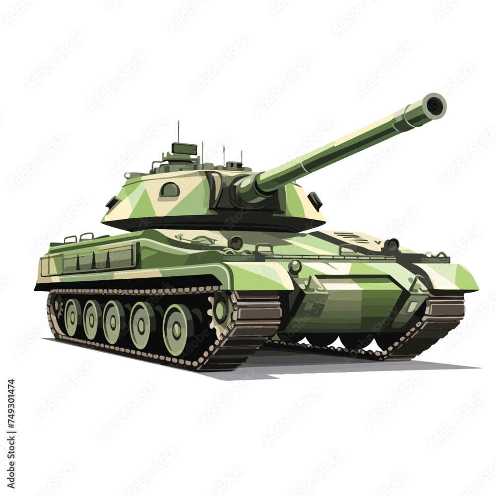 Military Tank isolated on white background. 3D 
