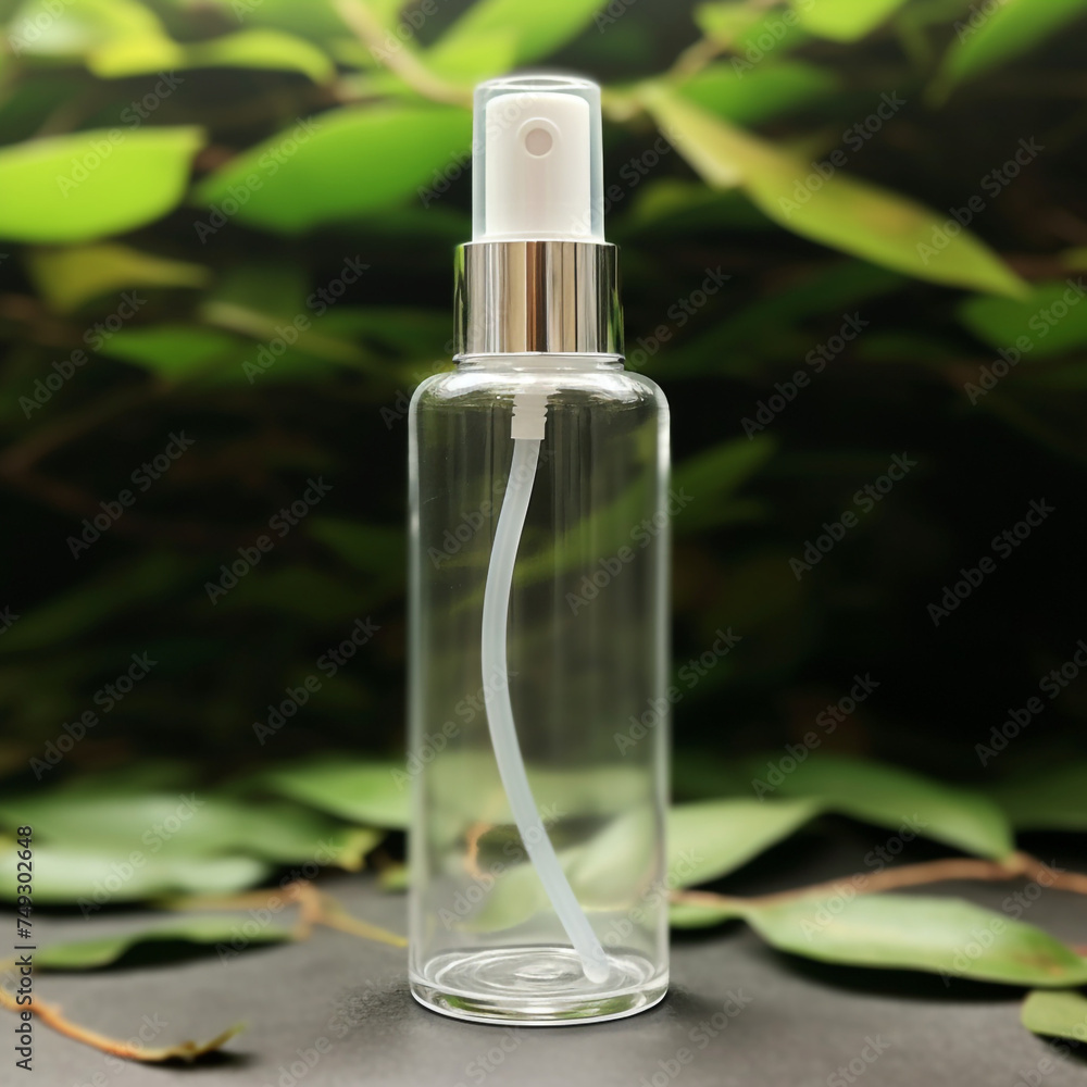 cosmetic bottle, natural background сreated with Generative Ai cosmetic bottle, natural background сreated with Generative Ai