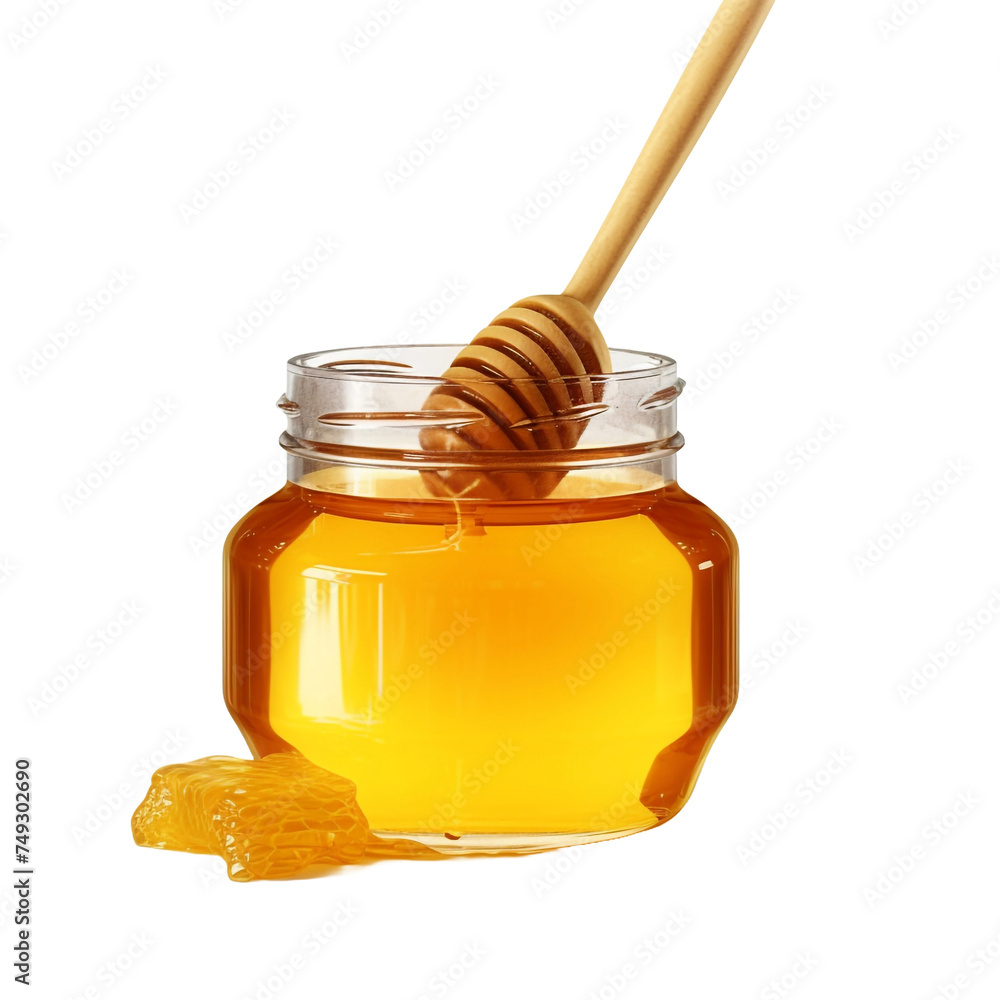 Sweet honey jar isolated on transparent background Sweet honey jar isolated on transparent background