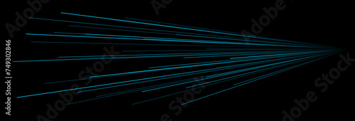 Blue glowing shiny lines. Futuristic light lines on dark background. Digital, technology, science concept. Vector illustration