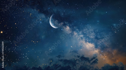 milky way and moon