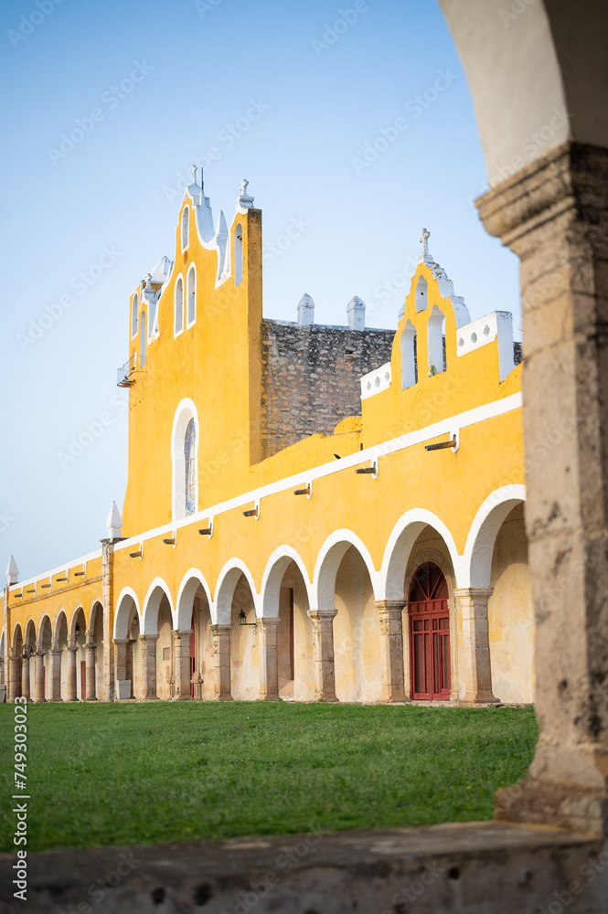 Yellow Convento de San Antonio of Izamal Pueblo Magico in Yucatan, Mexico
