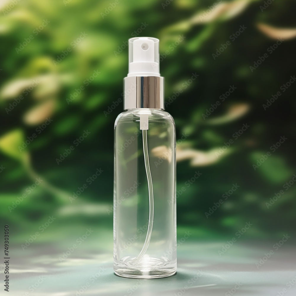 cosmetic bottle, natural background сreated with Generative Ai cosmetic bottle, natural background сreated with Generative Ai