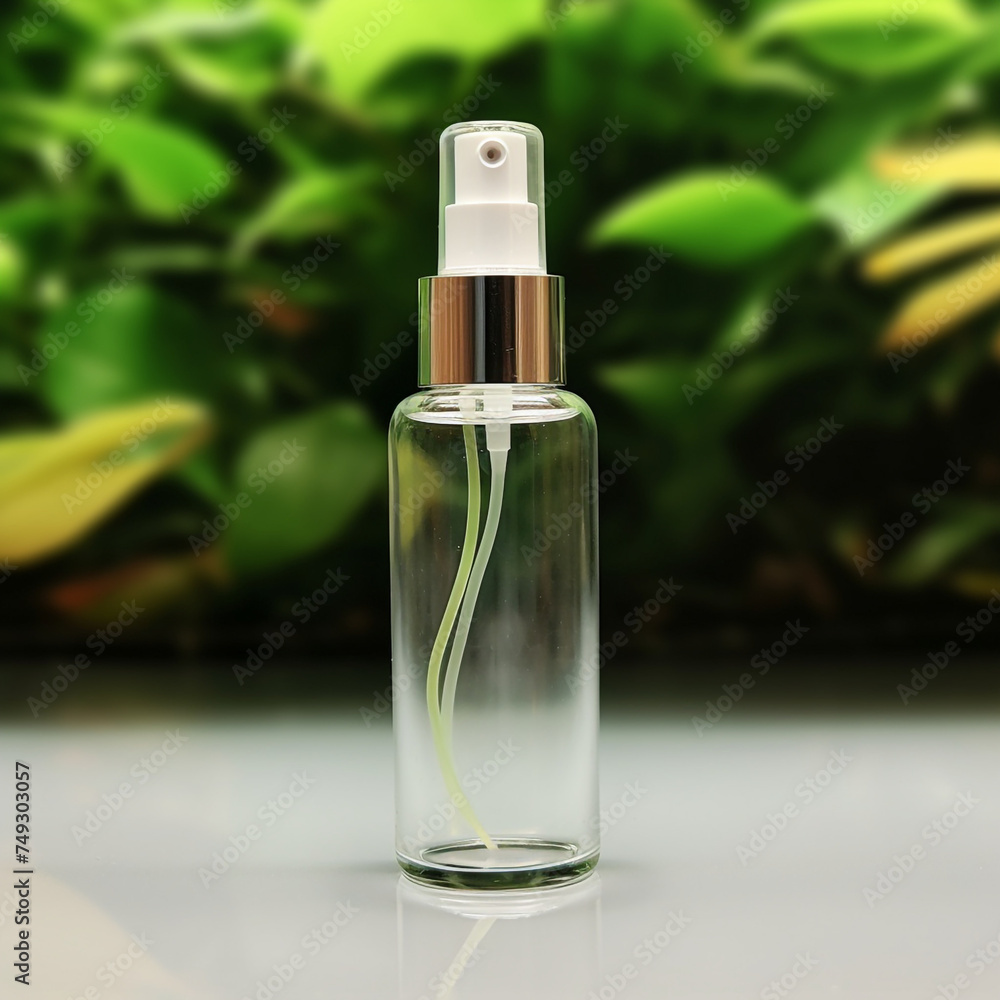 cosmetic bottle, natural background сreated with Generative Ai cosmetic bottle, natural background сreated with Generative Ai