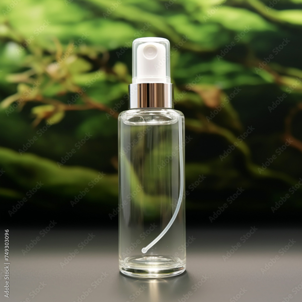 cosmetic bottle, natural background сreated with Generative Ai cosmetic bottle, natural background сreated with Generative Ai