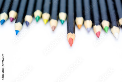 Pencil coloring on a white background
