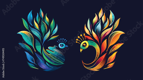 Premium peacock logo design vector vector and illustration