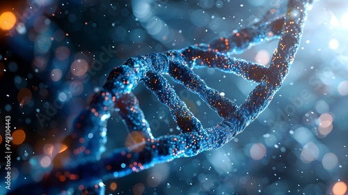 Advancements in Genetics, Biology, Biotech, and Medicine: The DNA Double Helix Molecule. Concept DNA Structure, Genetics Research, Biotechnology Applications, Medical Breakthroughs