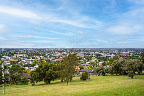 View of Mount Gambier city from Potters Point Lookout, South Australia. photo