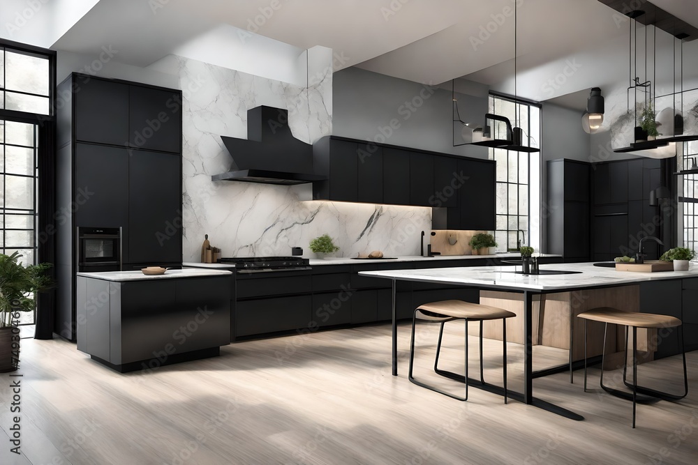 modern living room with black and white color modern living room with black and white color