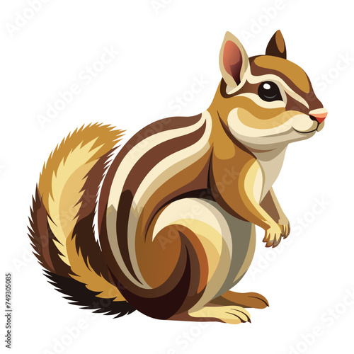 Chipmunk Illustration on White Background
