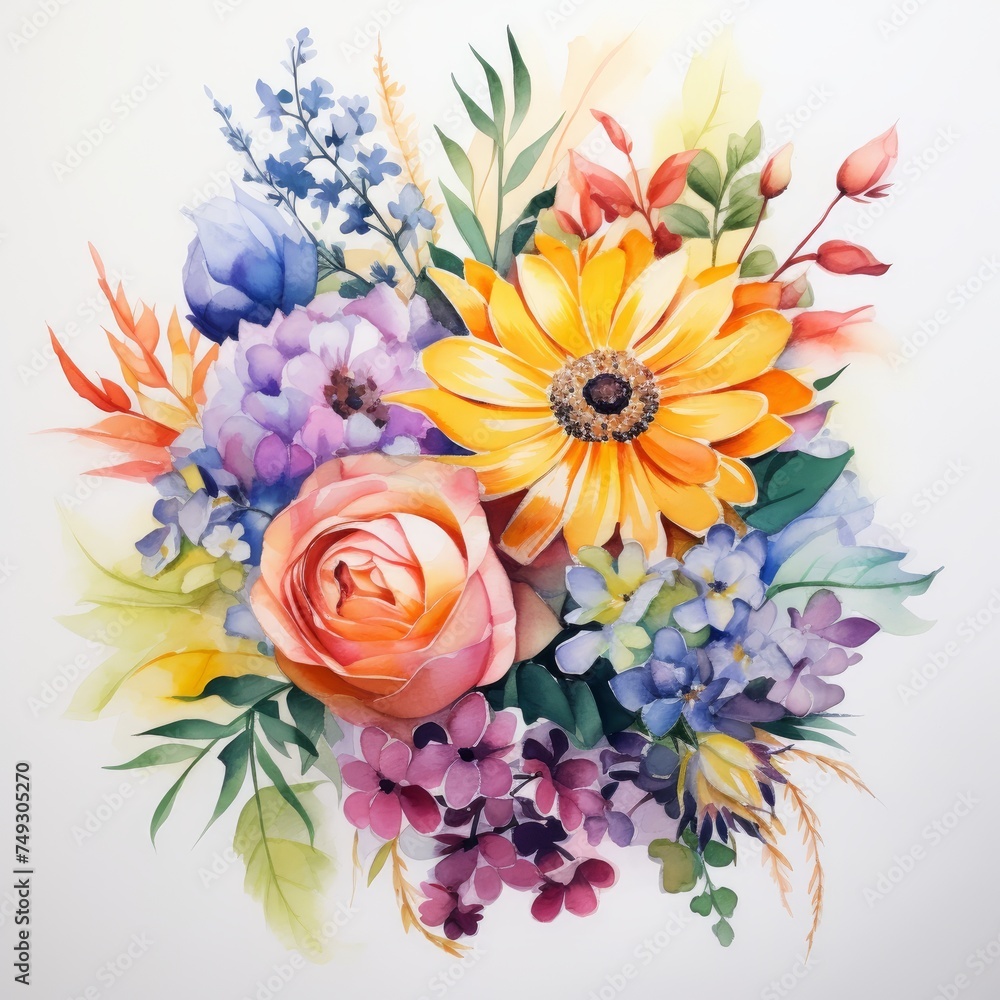 Watercolor Flowers Design Watercolor Flowers Design