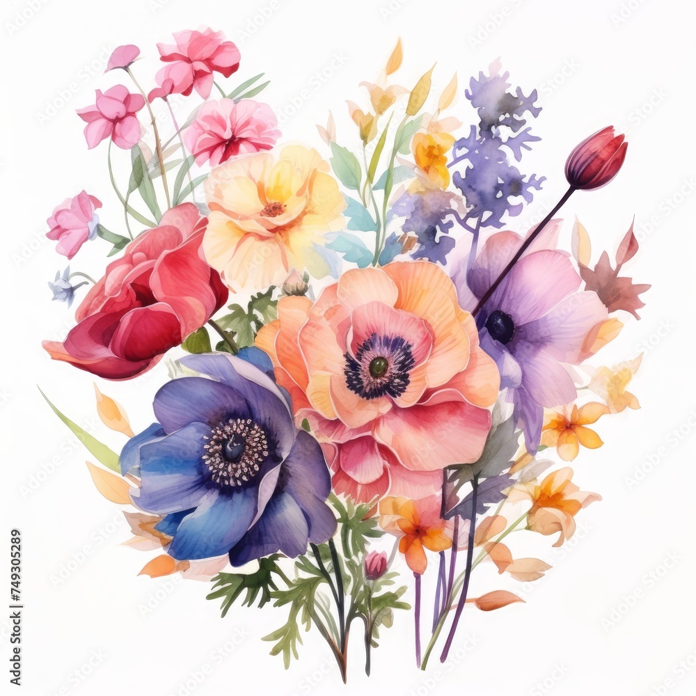 Watercolor Flowers Design Watercolor Flowers Design