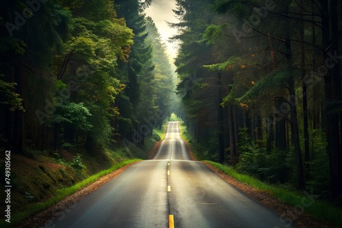 road in the forest, beautiful nature, landscape 