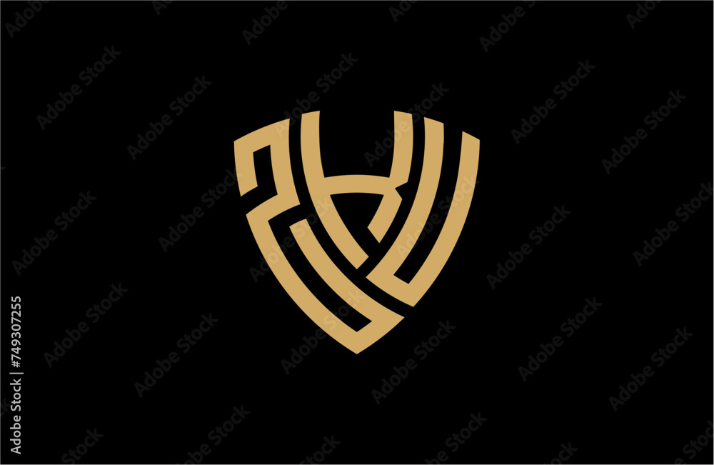 ZKU creative letter shield logo design vector icon illustration ZKU creative letter shield logo design vector icon illustration