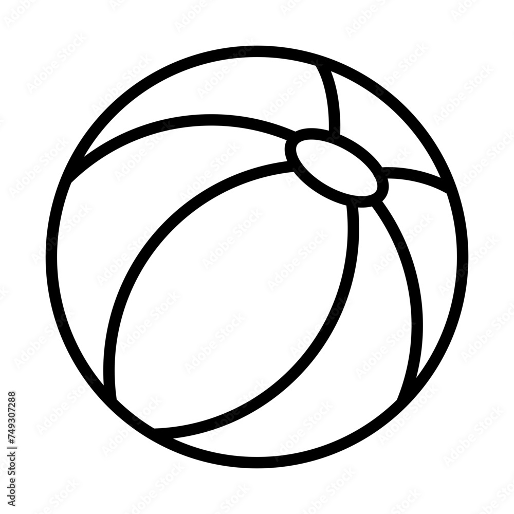 Beach Ball Line Icon