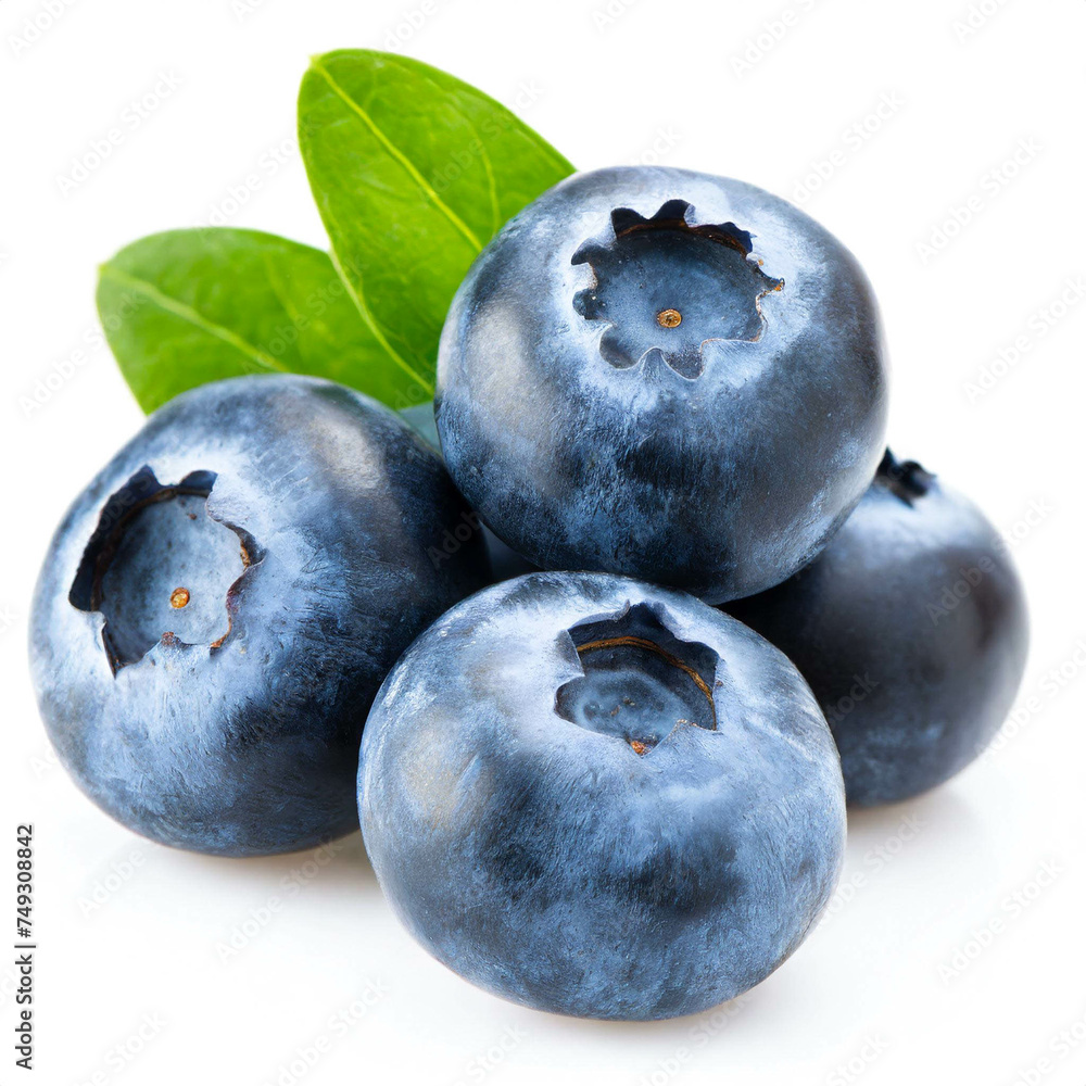 Obraz premium Blaubeeren isoliert auf weißen Hintergrund, Freisteller