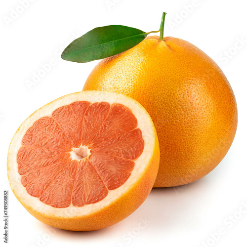 Grapefruit isoliert auf weißen Hintergrund, Freisteller 