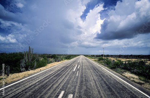 Highway near Juan Griego. I sla Margarita. State of Nueva Esparta. Venezuela.