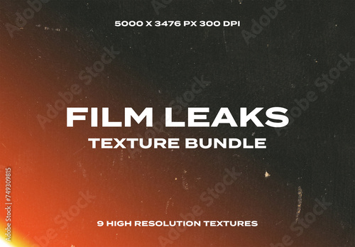 Film Leaks Retro Frame Light Photo Overlay Texture Pack Bundle Effect Surface