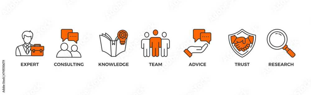 Expertise banner web icon vector illustration concept representing high-level knowledge and experience with an icon of expert, consulting, knowledge, team, advice, trust, and research Expertise banner web icon vector illustration concept representing high-level knowledge and experience with an icon of expert, consulting, knowledge, team, advice, trust, and research