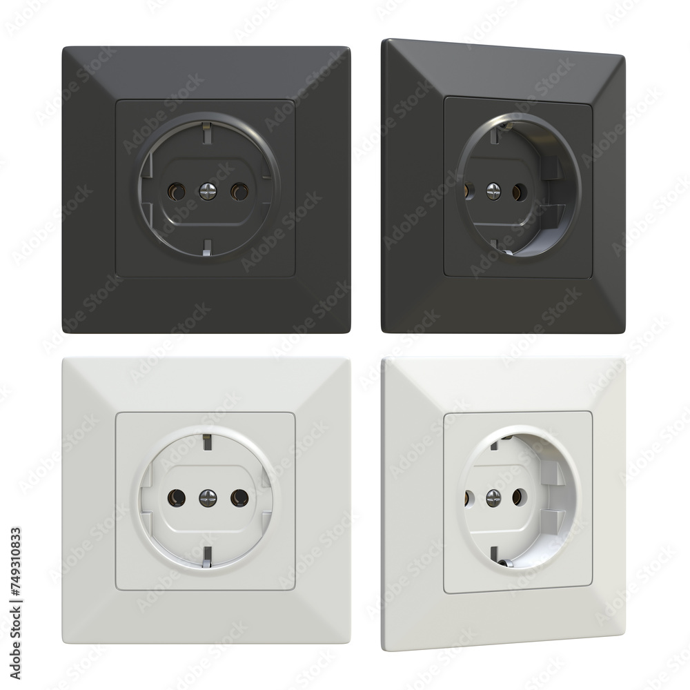 White and Black Electric Socket White and Black Electric Socket
