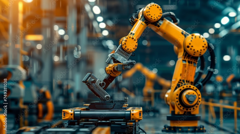 heavy automation robot arm machine in smart factory industrial. heavy automation robot arm machine in smart factory industrial.