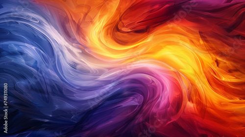 Wallpaper Mural Vivid swirls of blue, purple, and fiery orange-red colors. Torontodigital.ca