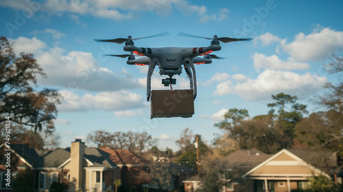 Drone Delivery Service Transporting Packages