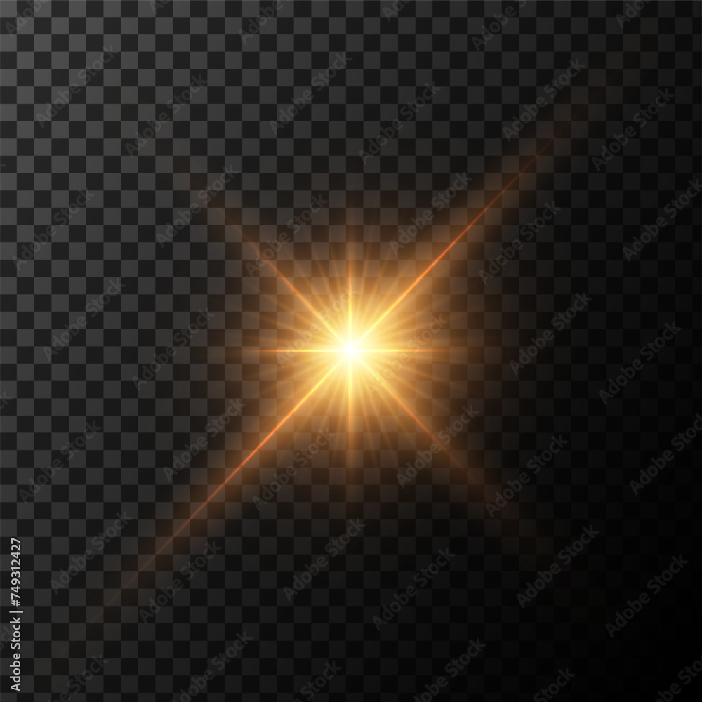 Transparent glow effect with a stars and sparkles, Vector Cosmos 