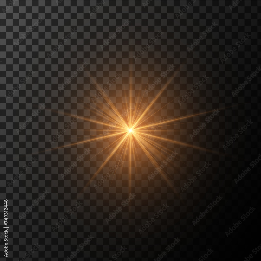 Transparent glow effect with a stars and sparkles, Vector Cosmos 