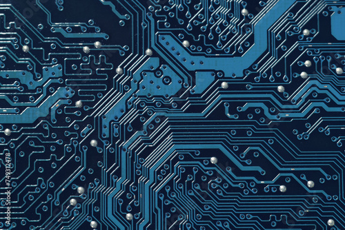 An electronic circuit board pattern with ICs and chipsets arranged in a beautiful order. Electronics illustrations