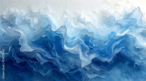 An abstract art background with light blue and white colors. Stains on a multicolor watercolor painting on canvas. A fragment of gradient artwork on paper. A texture backdrop with smoke.