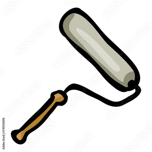 Paint Roller Vector Color Doodle Icon