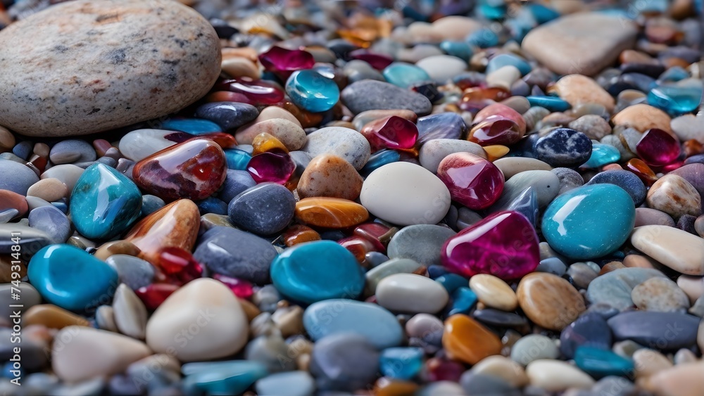 pebbles on the beach, ai generated pebbles on the beach, ai generated