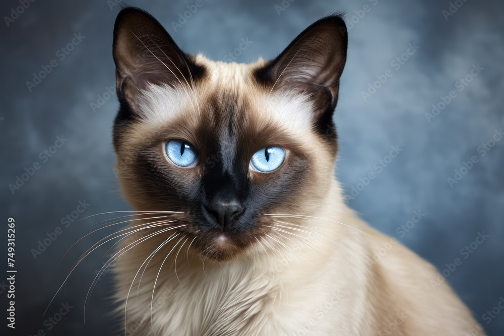 Siamese cat with beautiful blue eyes