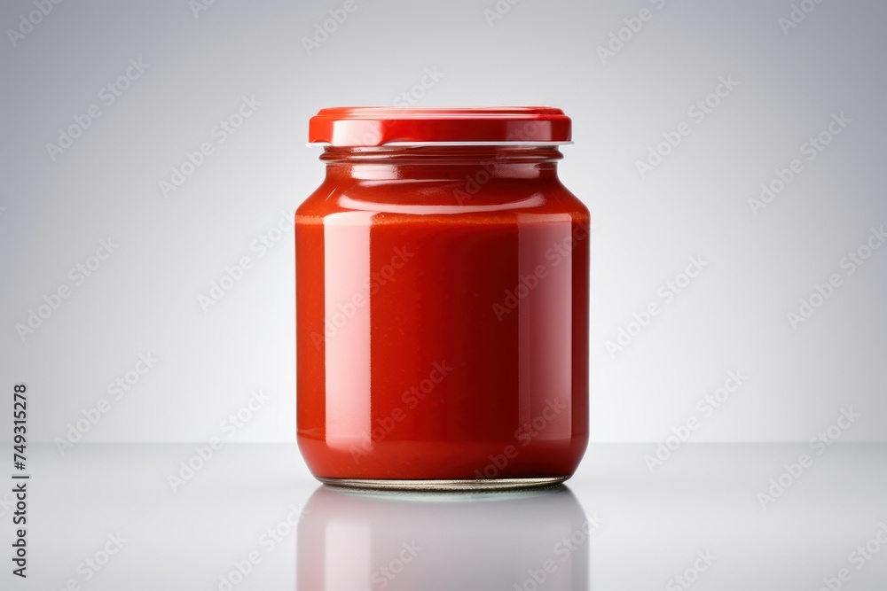 Tomato paste jar alone on white background Tomato paste jar alone on white background