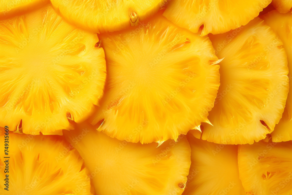 Texture of fresh pineapple slices top view
Texture of fresh pineapple slices top view