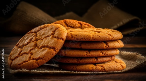 homemade ginger snap fresh cookies photo