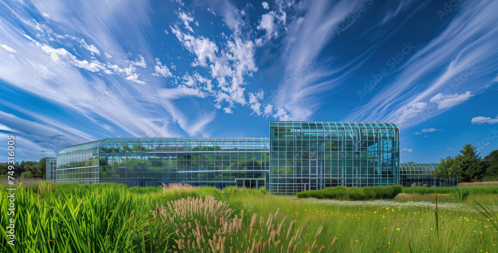 A plant research center, a botanical facility, or a Bio agricultural technology development facility. R&D facility in harvesting fields. modern design construction methods.
A plant research center, a botanical facility, or a Bio agricultural technology development facility. R&D facility in harvesting fields. modern design construction methods.